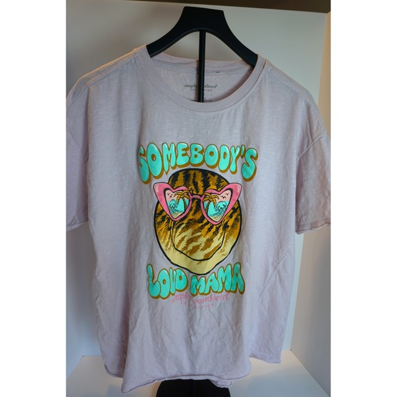 Simply Southern Tops - Simply Southern Somebodys Loud Mama Graphic Tee Light Purple Cotton M/L